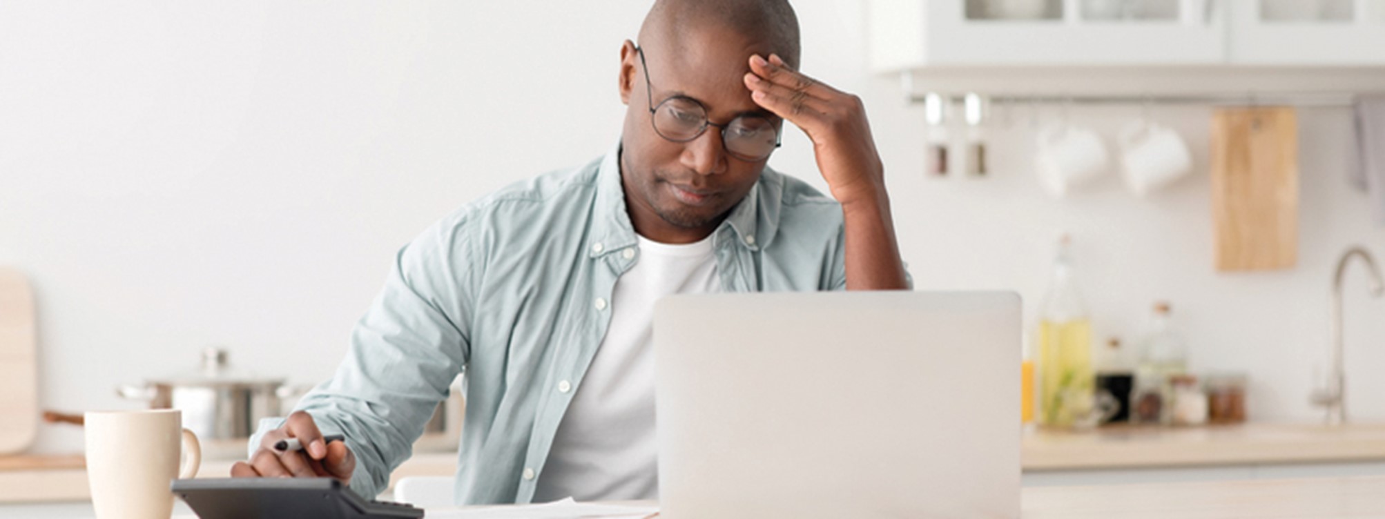 Man looking at a computer